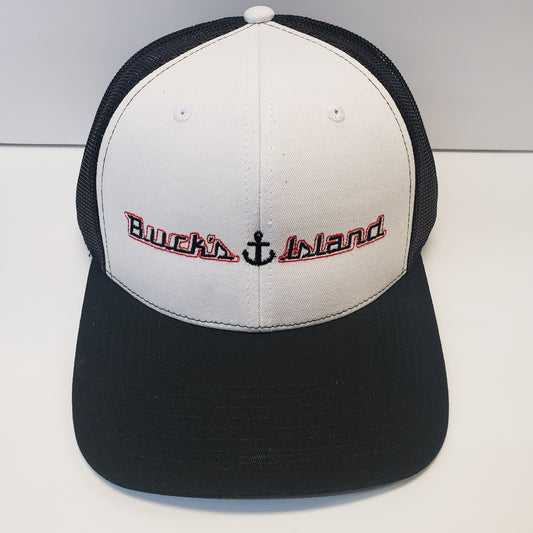 Bucks Island OC771 Hat-Black/White-Black Mesh