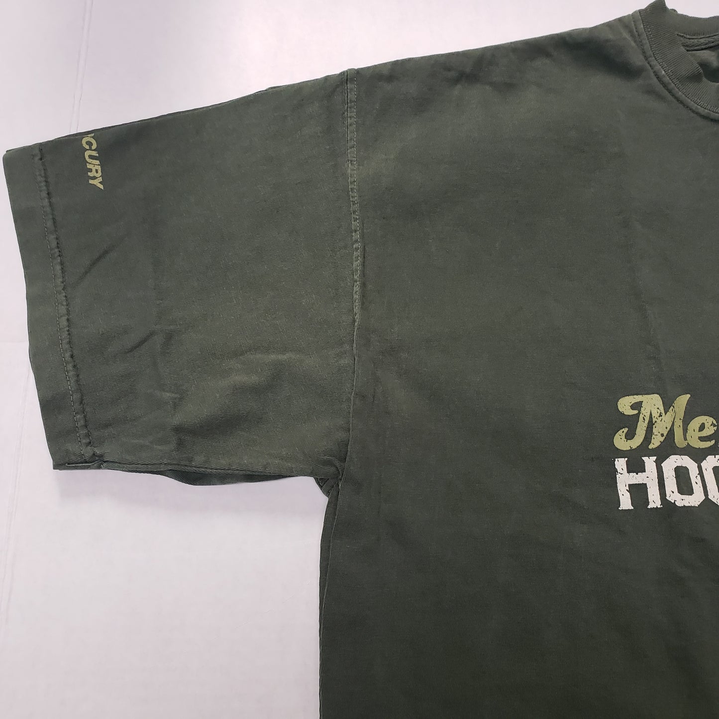 New Authentic Mercury Marine Short Sleeve Shirt Olive Green w/ Hooked On The Water 2XL