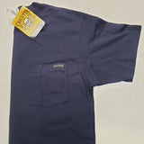New Authentic Calcutta Short Sleeve Shirt  Navy/ Front Pocket/ Back Old School Marlin-Chain Large