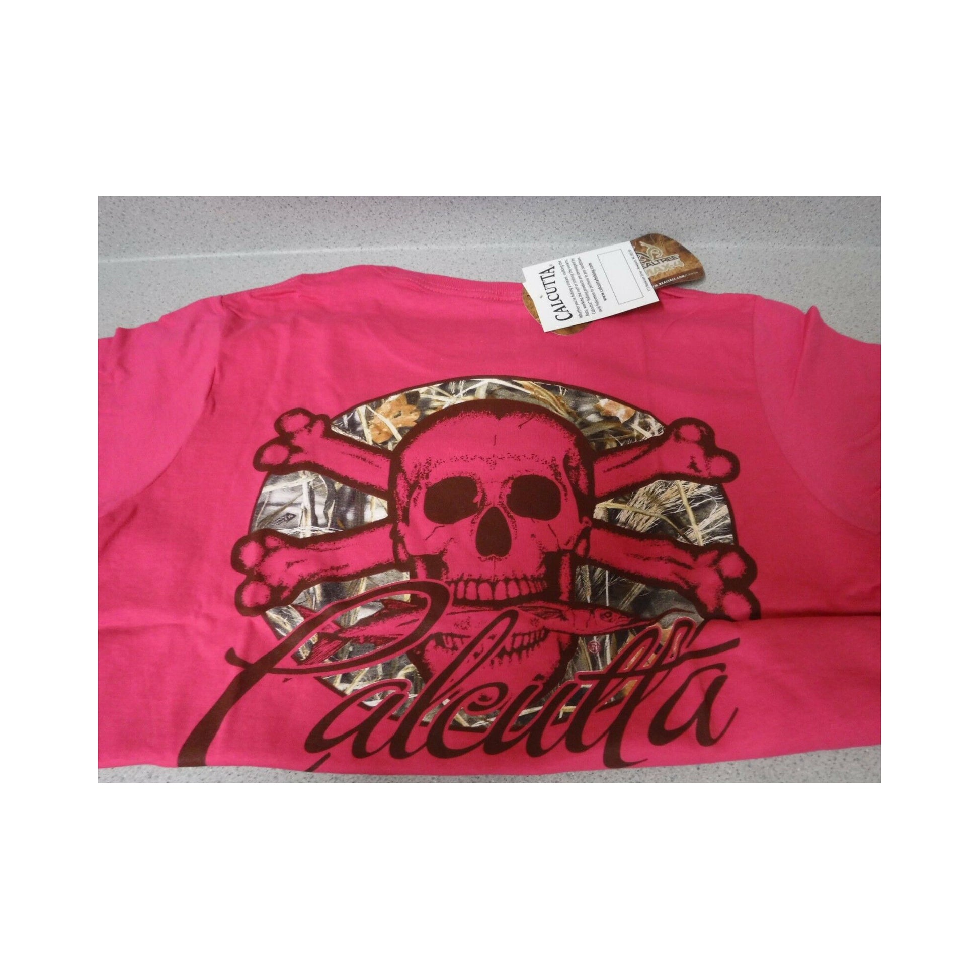 Hot Pink with Camo Logo Front and Back