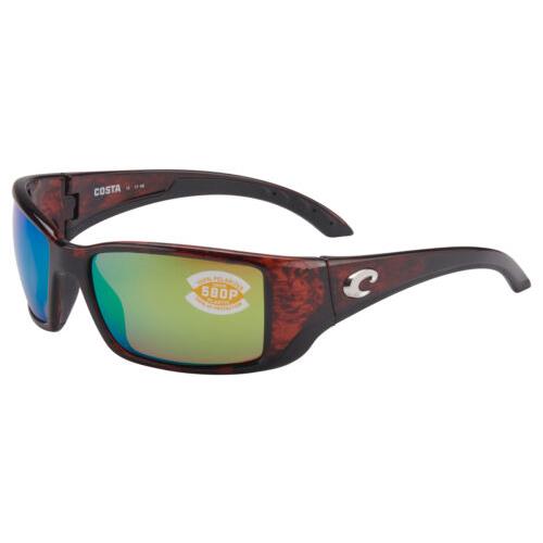 New Authtic Costa Del Mar Blackfin Sunglasses Tortoise Frame Green Mirror Lens 580P