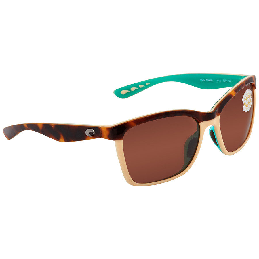 New Authentic Costa Del Mar Anaa 105 Sunglasses Retro Tortoise/Cream w/Copper Lens 580P