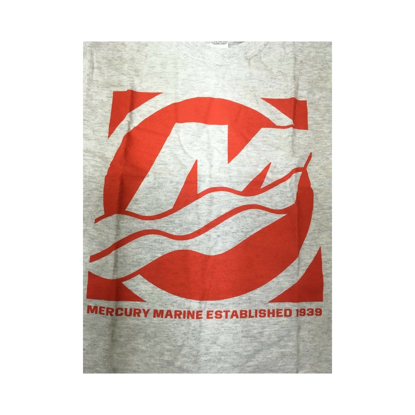 New Authentic Mercury Marine Short Sleeve Shirt Gray Red Quadrant Logo Large