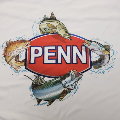 Penn Short Sleeve White w/ Fish Around Logo
