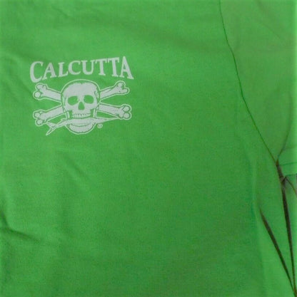 New Authentic Calcutta Short Sleeve Shirt  Lime Green/ Back White Original Logo KIDS Small