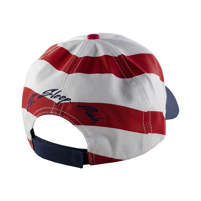 New Authentic Skeeter Richardson Hat  Red/ White/ Blue/ Back Eat Sleep Fish USA