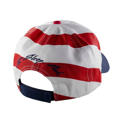 New Authentic Skeeter Richardson Hat  Red/ White/ Blue/ Back Eat Sleep Fish USA