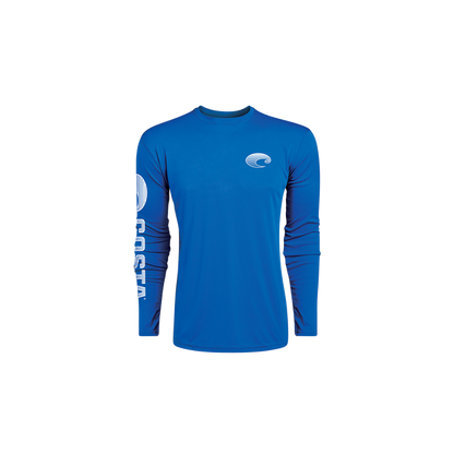 New Authentic Costa Long Sleeve T-Shirt Technical Crew Royal Blue