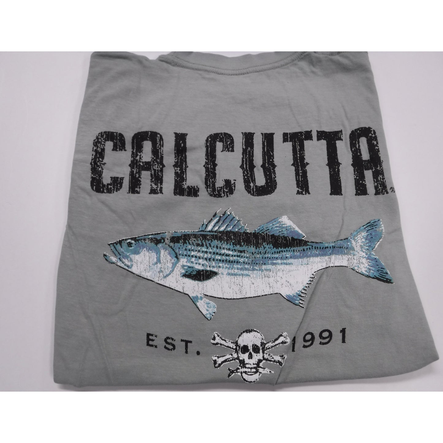 New Authentic Calcutta Short Sleeve Shirt Bay Faded Green/ Front Pocket/ Back Stencil Striper