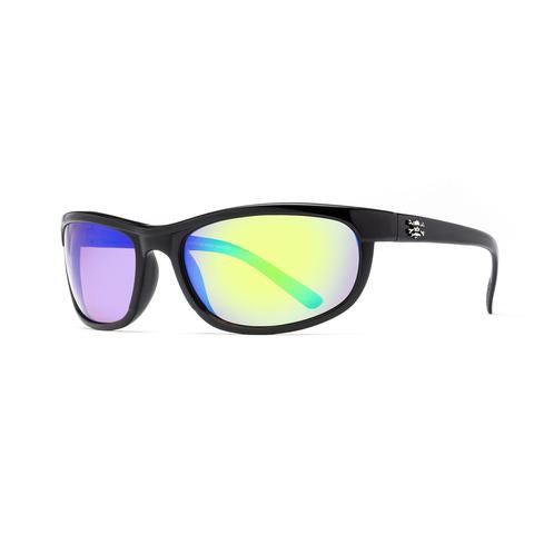New Authentic Calcutta Rockpile Sunglasses Black Frames/ Polarized Green Mirror Lens
