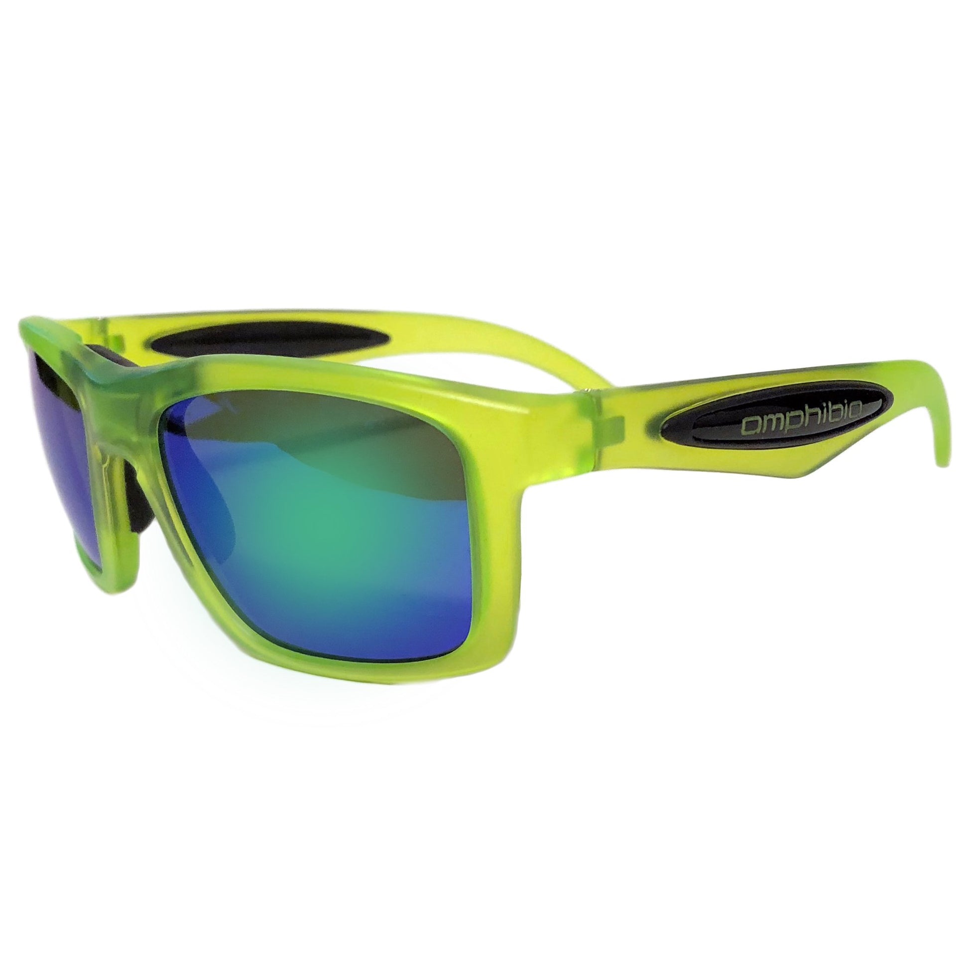 Neon Green Liquid Frame with Blue Storm Lens