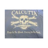 New Authentic Calcutta Short Sleeve Shirt Ringspun Blue/ White Original Logo Front and Back with P.I.T.B