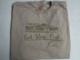 New Authentic Skeeter Short Sleeve T-Shirt Tan/ Front Skeeter Bug Logo