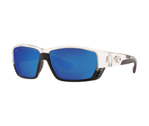 New Authentic Costa Del Mar Tuna Alley Sunglasses 39 Crystal w/Blue Mirror Lens 580G