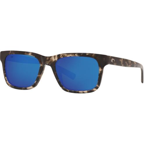 New Authentic Costa Del Mar Tybee Sunglasses 223 Shiny Black Kelp w/Blue Mirror 580G