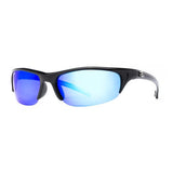 New Authentic Calcutta Bermuda Sunglasses Shiny Black Frame/ Polarized Blue Mirros Lens