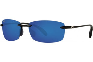 New Authentic Costa Del Mar Ballast 11 Sunglasses Shiny Black w/Blue Mirror Lens 580P
