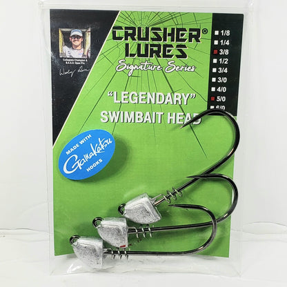 Crusher "Legendary" Swimbait Head 3/4-5/0 Hook