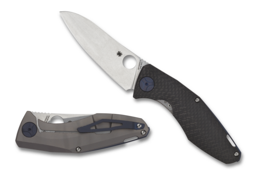 New Spyderco Drunken Carbon Fiber/Titanium CPM S90V Plainedge