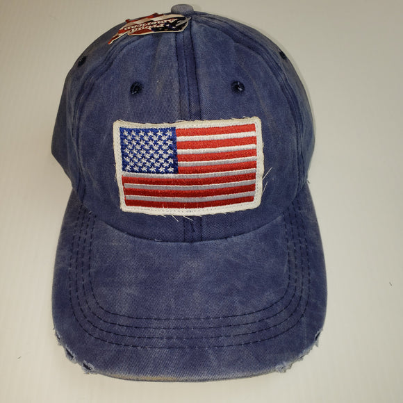Proud American Distressed Hat w/ American Flag Patch