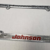 Johnson License Plate Frame Silver 12"