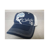New Authentic Calcutta Hat Blue Front with Dolphin/ White Mesh Back