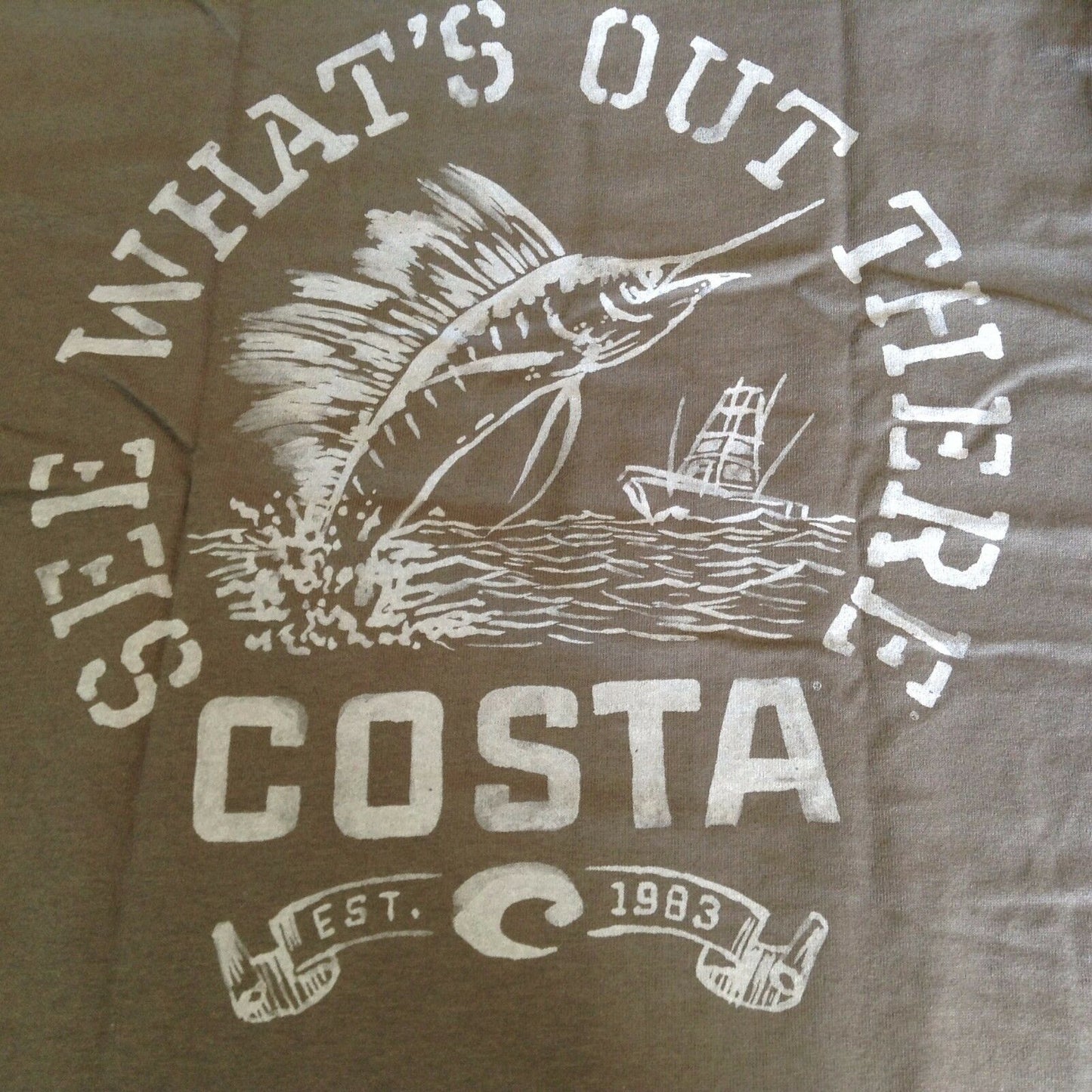 New Authentic Costa Short Sleeve T-Shirt High Tide Gray Medium