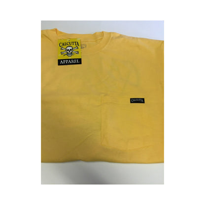 New Authentic Calcutta Short Sleeve Shirt  Gold/ Front Pocket/ Back Sailfish  2XL