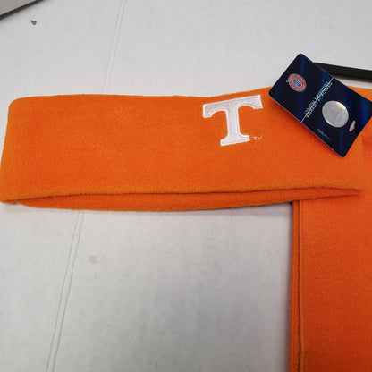 Ladies NCAA TN Lightweight Fleece Combo- Scarf, Gloves, Ear Warmer Orange/ White Letter T