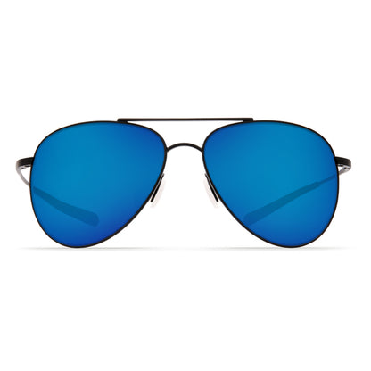 New Authentic Costa Cook Sunglasses Satin Black/ Polarized Blue Mirror Lens