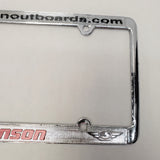 Johnson License Plate Frame Silver 12"