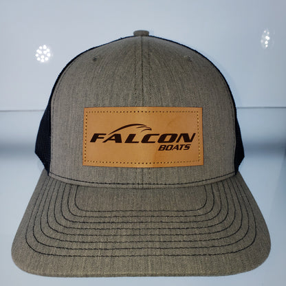 Falcon Boats Hat -Gray/ Navy Mesh/Tan Patch Logo