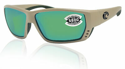 New Authentic Costa Del Mar Tuna Alley Sunglasses Sand Frame Green Mirror Lens 580G
