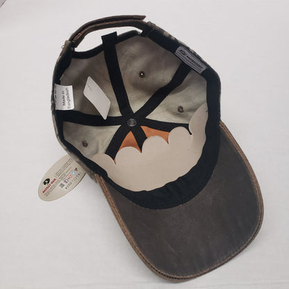 New Authentic Mercury Marine Hat Weathered Brown w/Leather Patch Camo Back