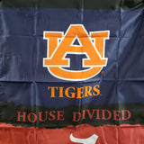 Rivalry Flag/ Crimson vs. Tigers House Divided Flag Orange/ Blue & Red/White