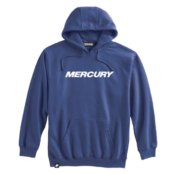 New Authentic Mercury Barkly Hooded Sweatshirt, Washed Blue M