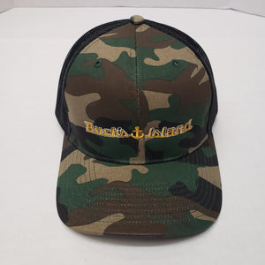 Bucks Island Richardson Patterned/ Snapback Trucker Hat Army Camo/ Black Mesh