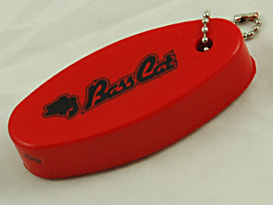 Bass Cat Floating Key Chain-Red/Black Logo