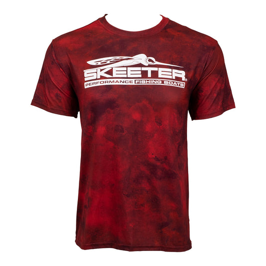 New Authentic Skeeter Scarlet Cloud Print Cotton Touch Short Sleeve Shirt-Medium