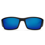 New Authentic Costa Corbina Polarized Sunglasses Black Frame Blue Mirror Glass Lens