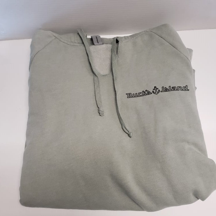 Buck's Island-Olive Green Pullover Hoodie-XL