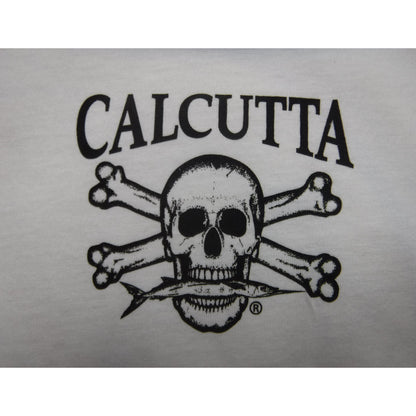 New Authentic Calcutta Short Sleeve Shirt White/ Front Black Original Small Logo/ Circle Patch Logo on Back 2XL
