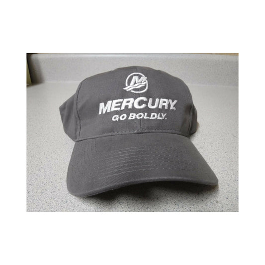 New Authentic Mercury Marine Hat Go Boldly Twill/ Charcoal/ White Logo