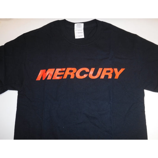 New Authentic Mercury Marine Short Sleeve Shirt Black/ Mercury on Front/ Logo on Back