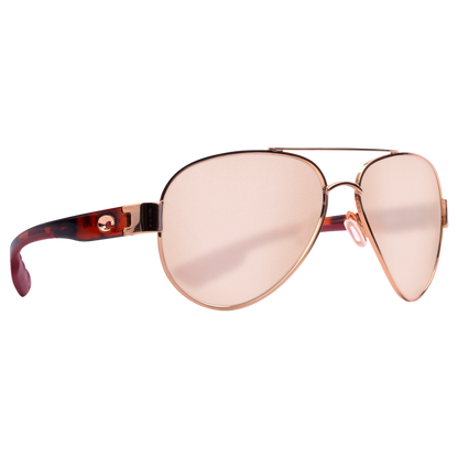 Shiny Brushed Gold Frame w/Rose Arms Copper Silver Mirror Lens