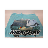 New Authentic Mercury Marine Short Sleeve Shirt Blue Ringspun Comfort Color Mercury Boat