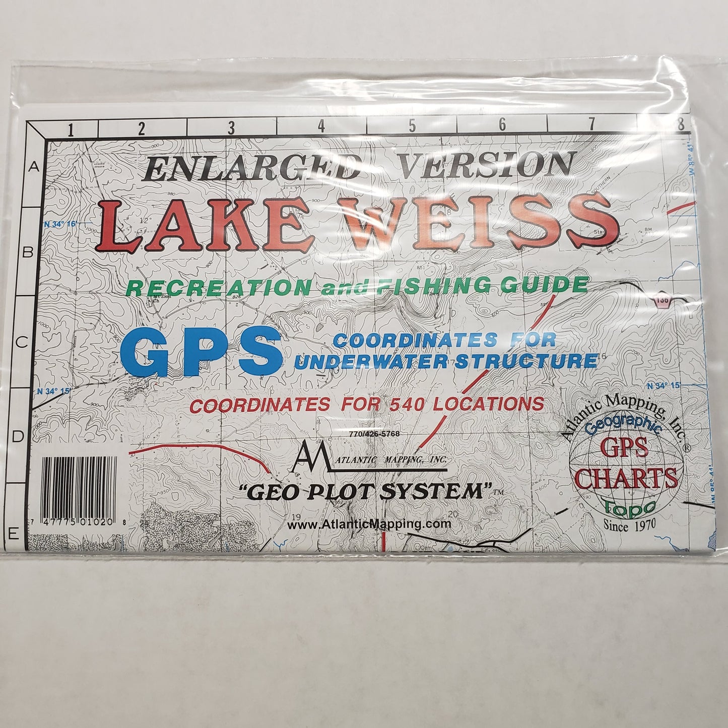 Atlantic Mapping GPS Paper Map Lake Weiss