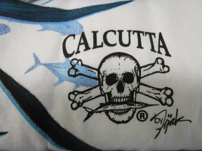 New Authentic Calcutta Short Sleeve Shirt  White/ Front Pocket/ Back Grand Slam Large