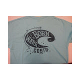 New Authentic Costa Short Sleeve T-Shirt Wave Born on the Water Sky Blue