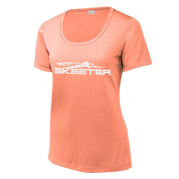 New Authentic Skeeter Ladies Performance UPF Short Sleeve Shirt Coral